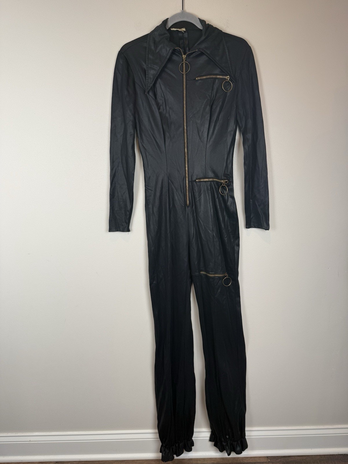 Vintage New Leaf California Black Jumpsuit Disco Jumpsuit Gold Zipper Sexy 70âs